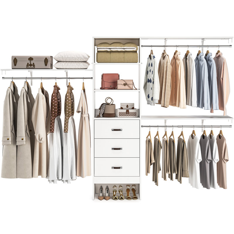 Rebrilliant Quion 20.2 - 120 '' W Wooden Closet System With